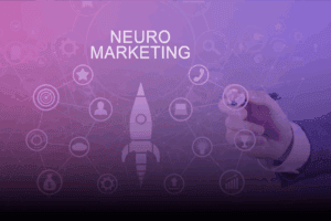 Termo "neuromarketing" cercado por diversos simbolos que o representa