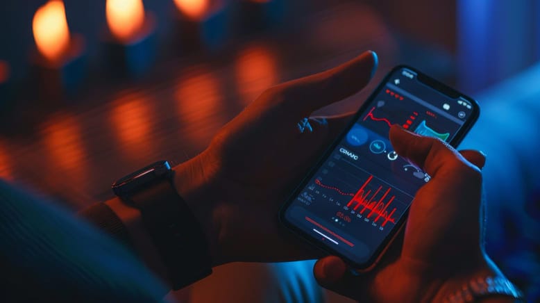 Análise de métricas de tráfego pago para SaaS em aplicativo mobile com gráficos de desempenho e conversão.